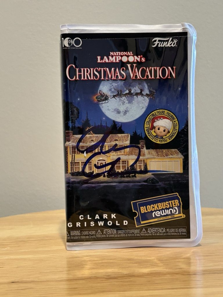 CHEVY CHASE signed (CHRISTMAS VACATION) Rewind Clark Griswold VHS Funko JSA