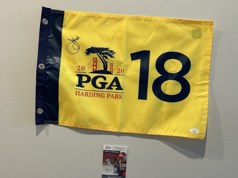 Jim Furyk Signed 2020 PGA Harding Park Golf Pin Flag (JSA COA)