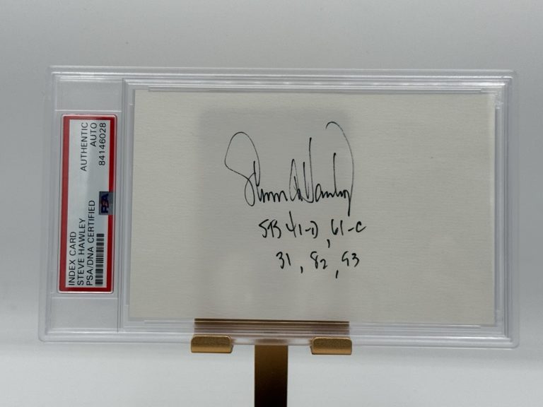 Steve Hawley signed autograph Index Card Astronaut & Professor PSA Slabbed