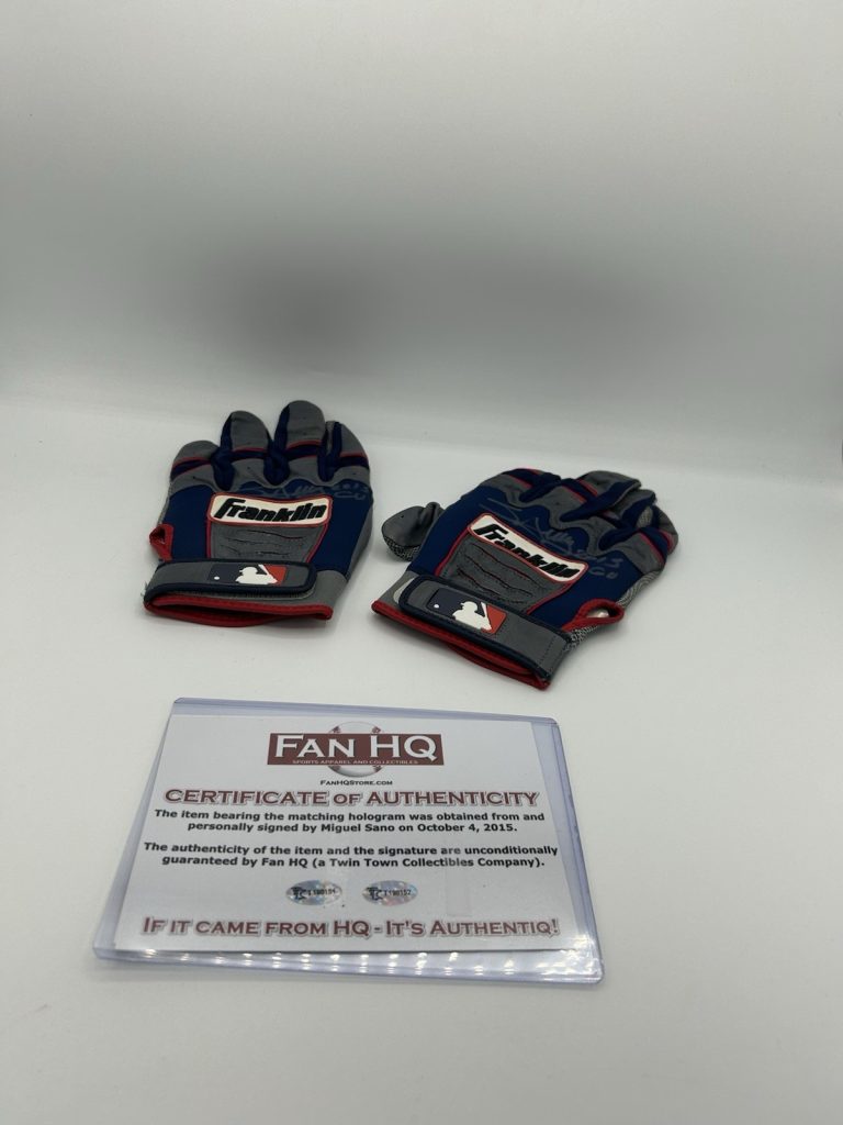 Miguel Sano Signed & Game Worn 2015 Gloves Minnesota Twins MLB Baseball COA