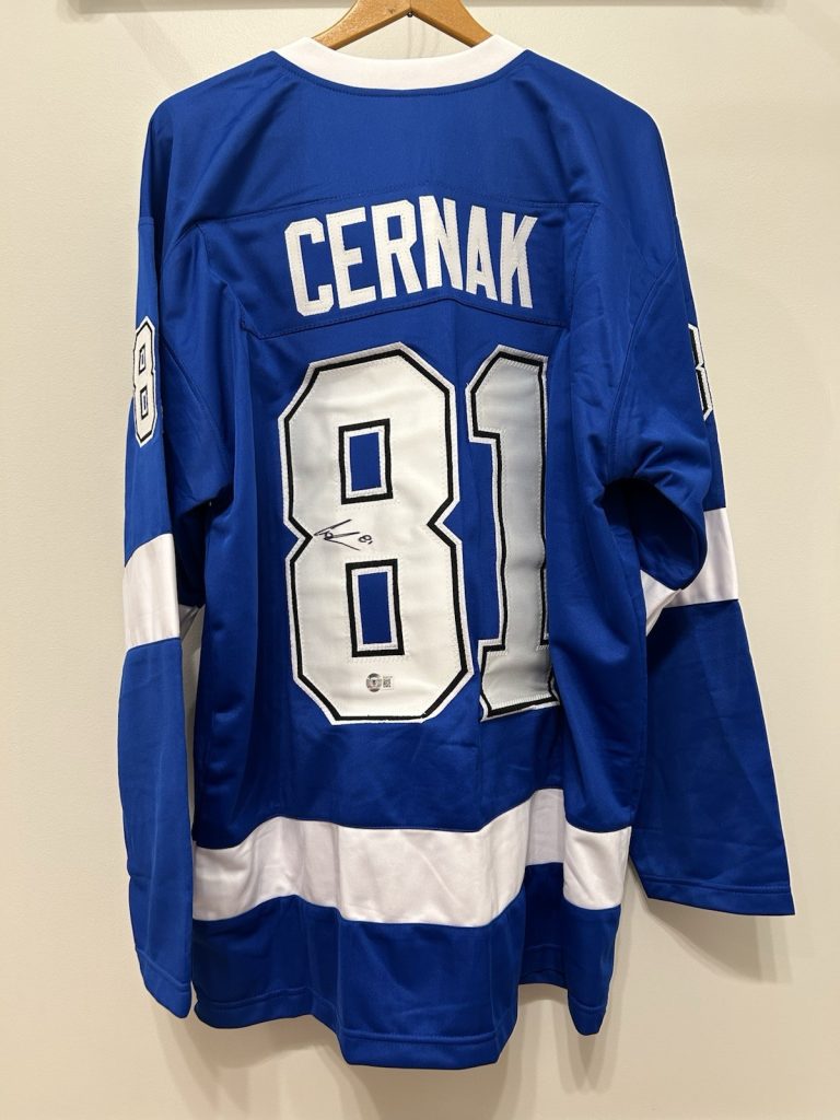 Erik Cernak autographed signed jersey NHL Tampa Bay Lightning Beckett COA
