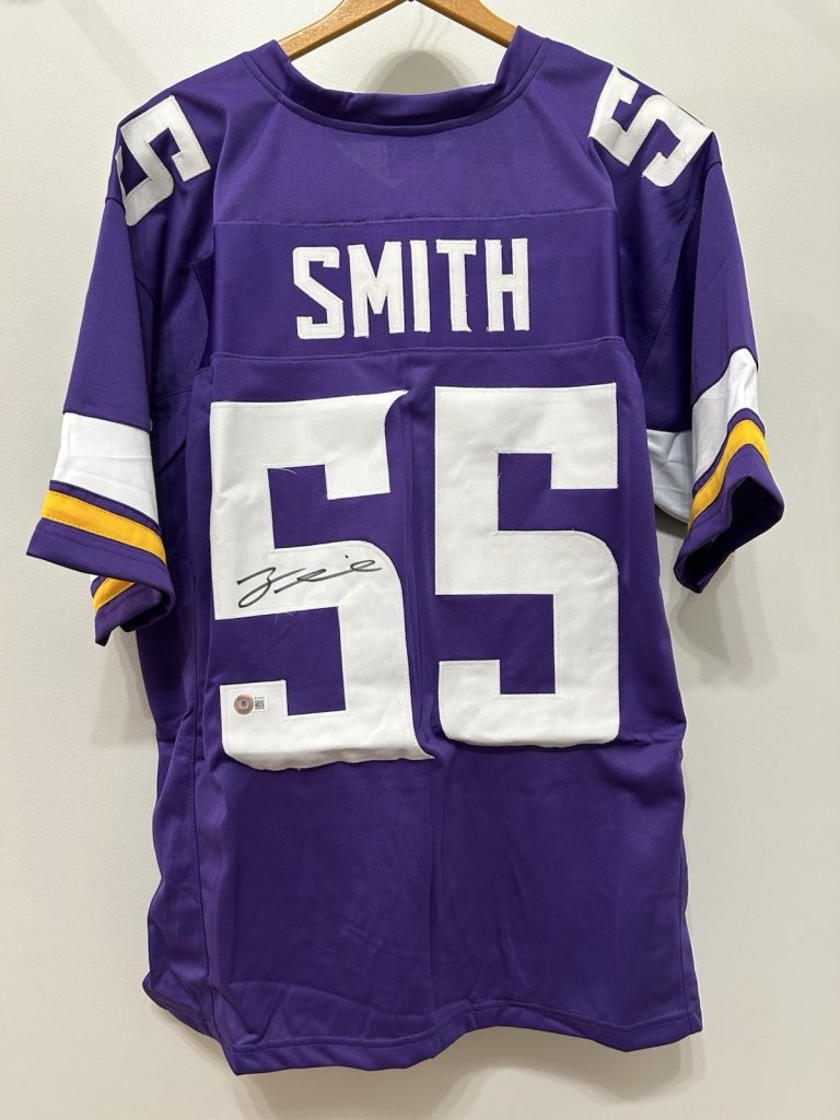 ZA'DARIUS SMITH SIGNED AUTOGRAPHED MINNESOTA VIKINGS #55 PURPLE JERSEY BECKETT