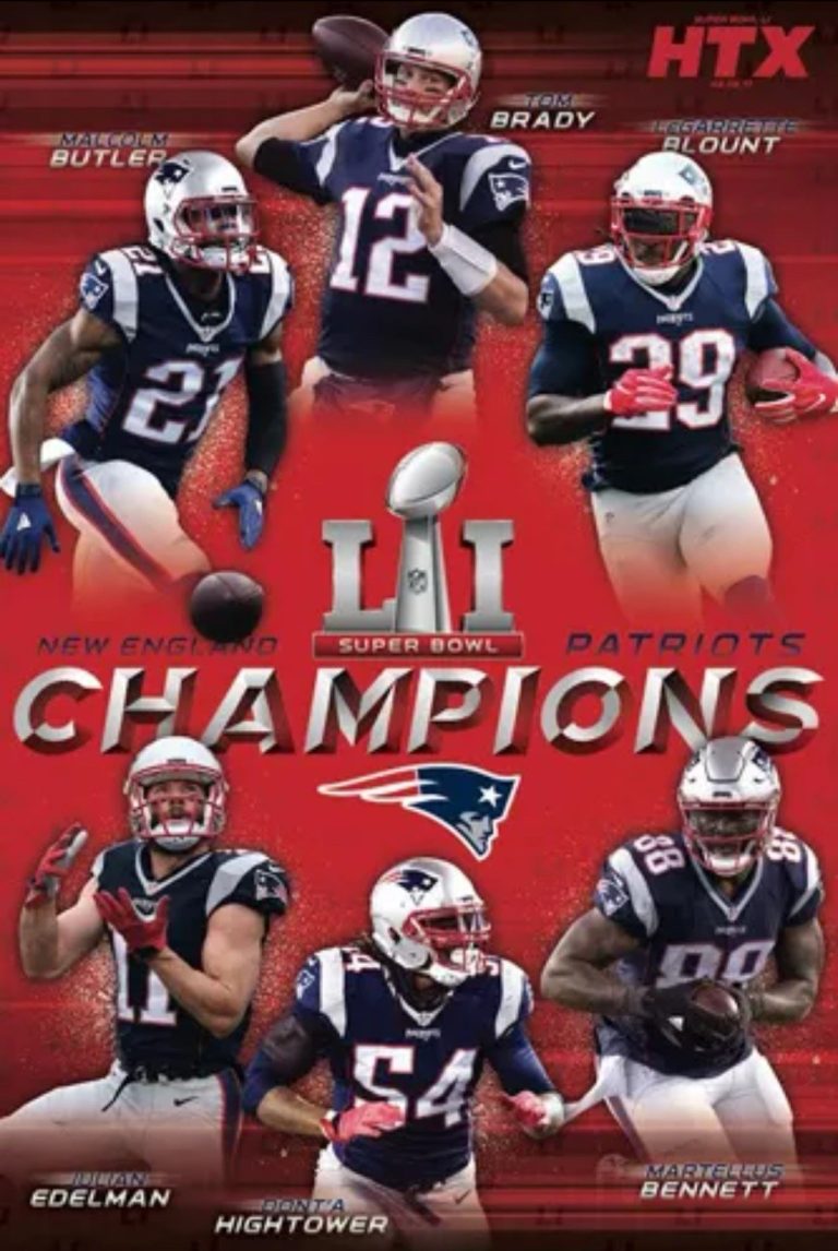 New England Patriots SUPER BOWL LI CHAMPS 2017 6-Superstars Commemorative POSTER