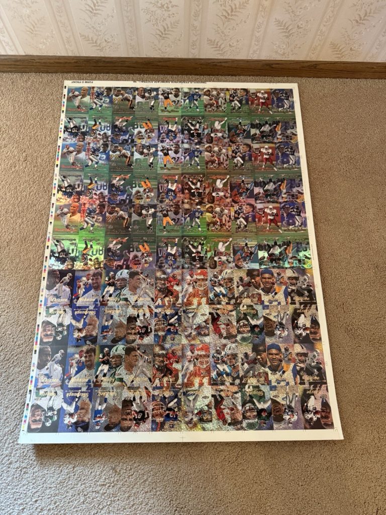 19 1998 Flair Showcase Graced Uncut Sheet NFL Football Cards Complete Set