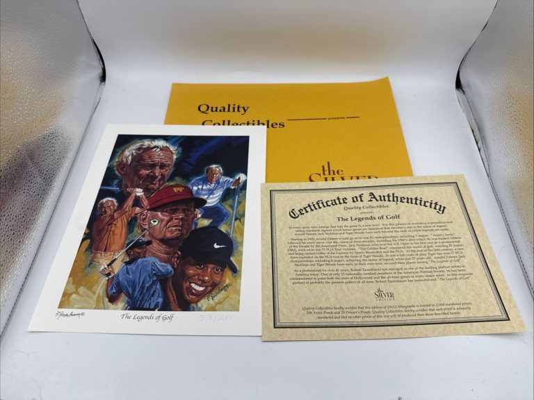 THE LEGENDS OF GOLF SILVER EDITION PRINT ROBERT TANENBAUM COA