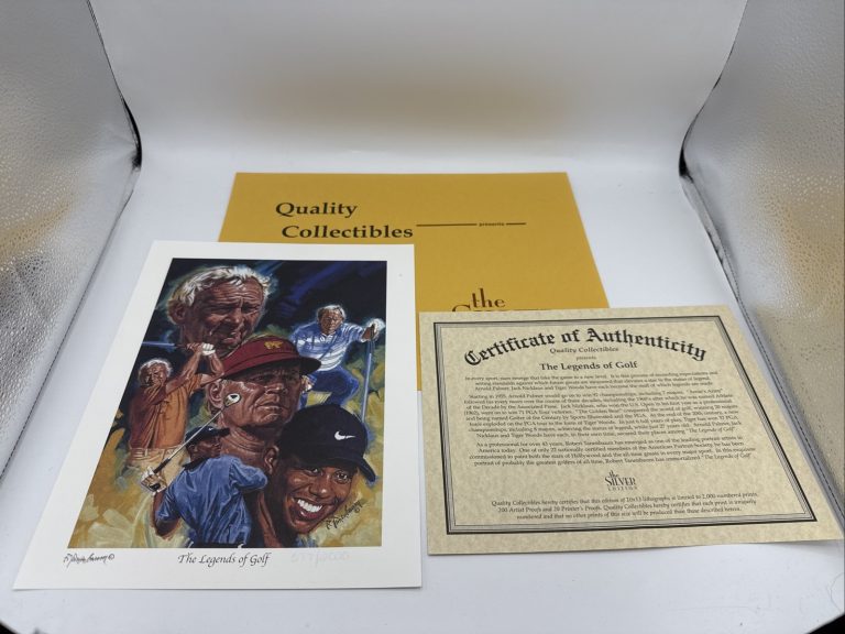 THE LEGENDS OF GOLF SILVER EDITION PRINT ROBERT TANENBAUM COA
