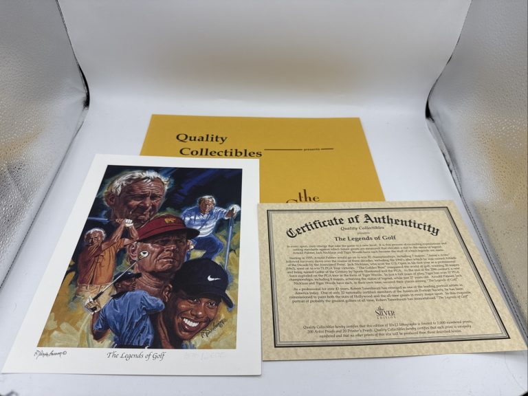 THE LEGENDS OF GOLF SILVER EDITION PRINT ROBERT TANENBAUM COA
