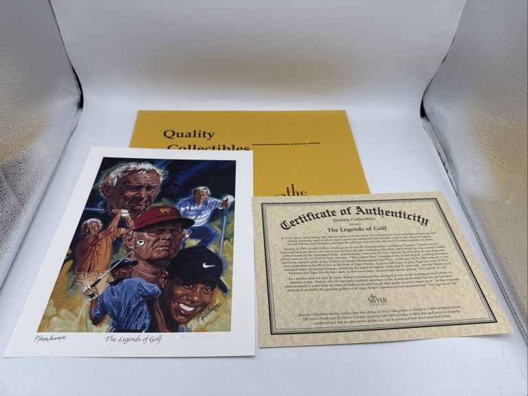 THE LEGENDS OF GOLF SILVER EDITION PRINT ROBERT TANENBAUM COA