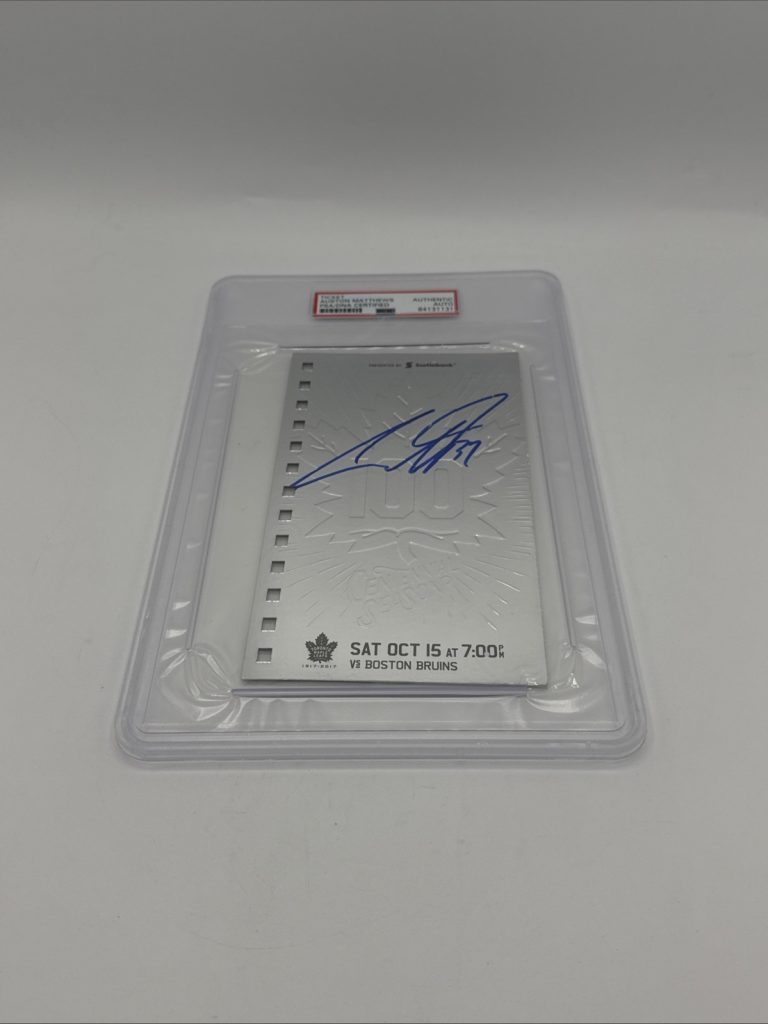 Auston Matthews Signed Rare Maple Leafs 100 Centennial Season Ticket PSA Slabbed