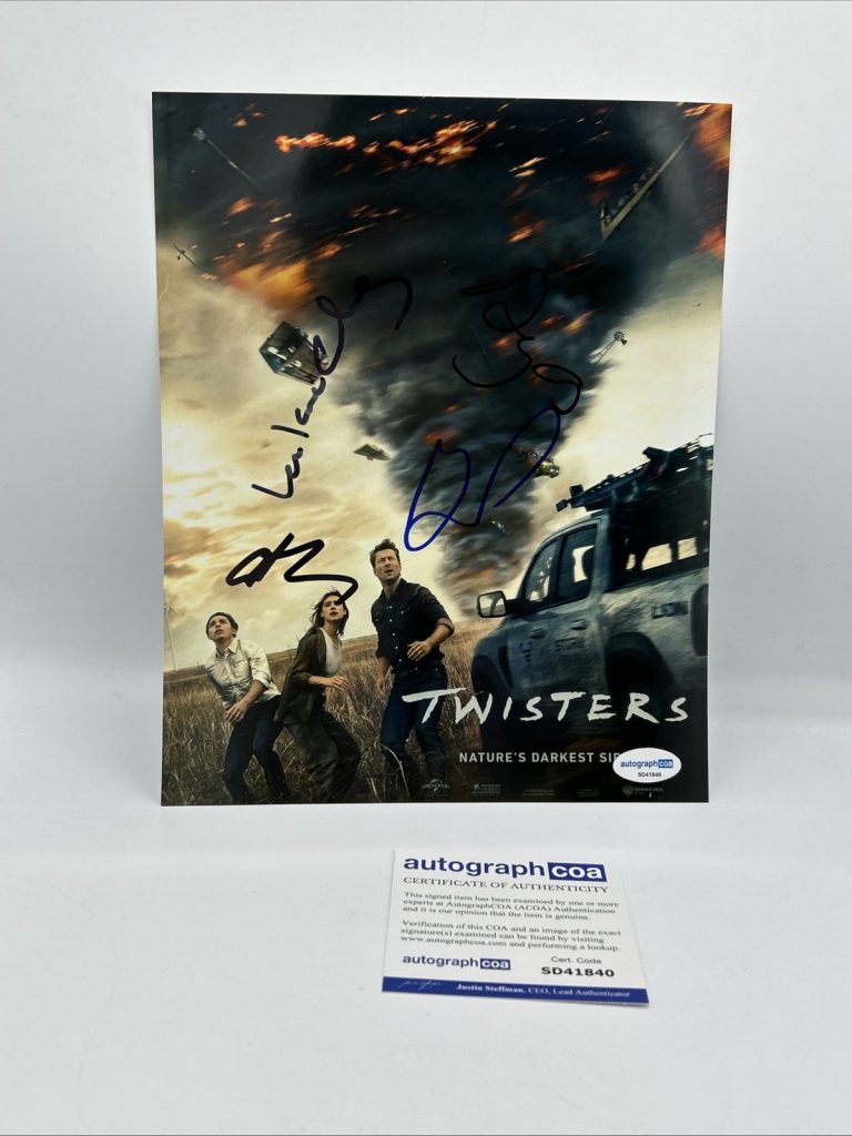 Glen Powell, Daisy Edgar-Jones, Anthony Ramos & Lee Isaac Chung Signed Twisters