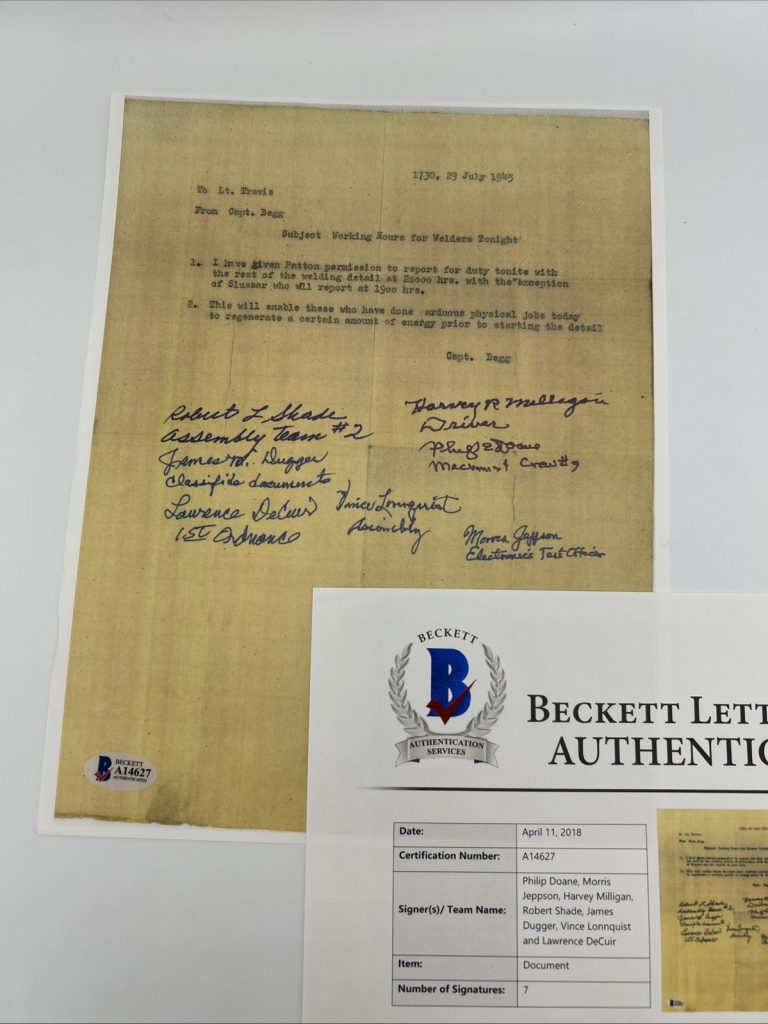 Morris Jeppson Philip Doane Harvey Milligan Robert Shade James Digger Signed
