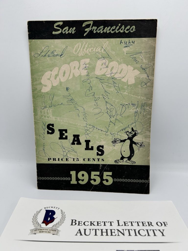 1955 SAN FRANCISCO SEALS Official Score Book Signed Multiple Signatures Beckett