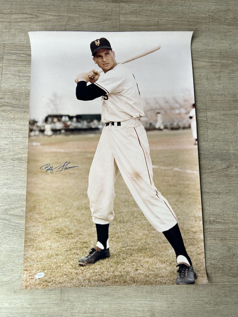 Bobby Thomson New York Giants Signed Vintage Poster JSA COA MLB Baseball