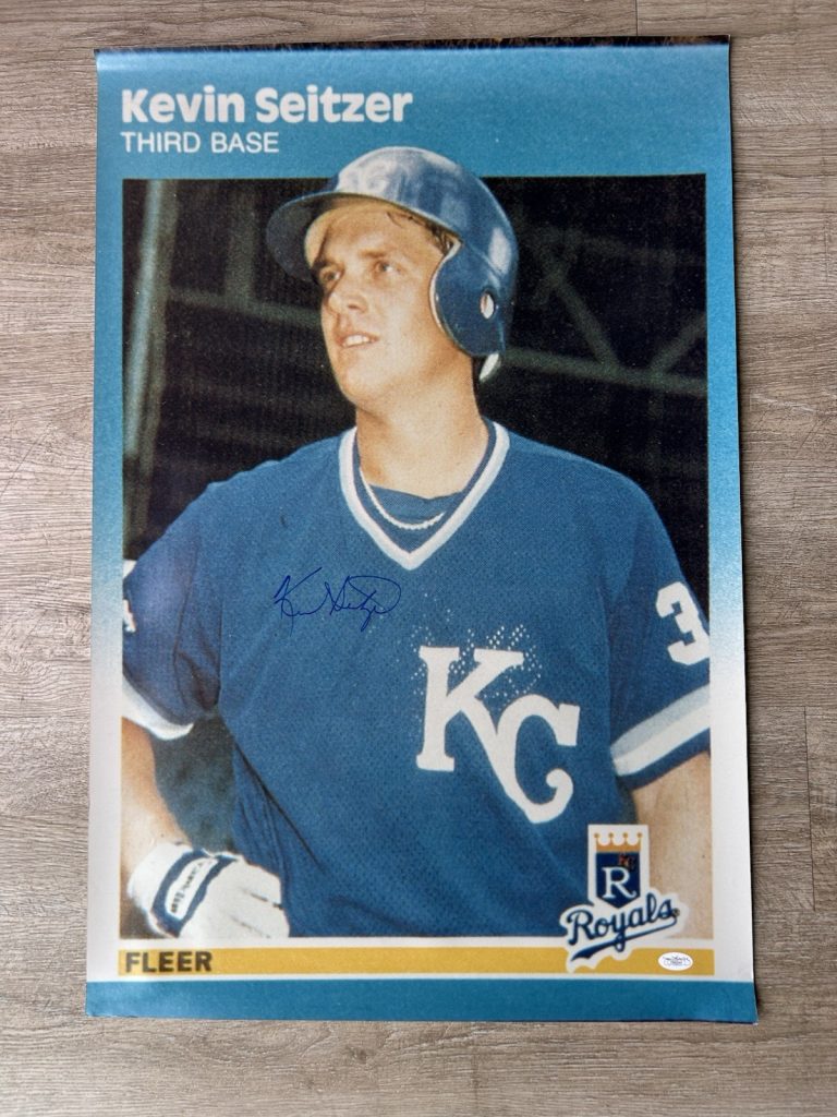 1987 Fleer Update Kevin Seitzer Signed Rookie Poster Print #U-108 JSA COA Royals