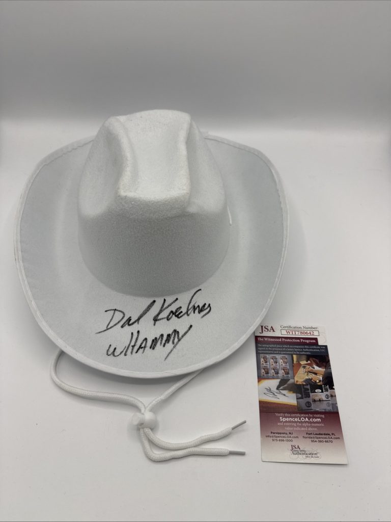 David Koechner Auto Autograph Signed Cowboy Hat W/WHAMMY Inscription W/ JSA COA