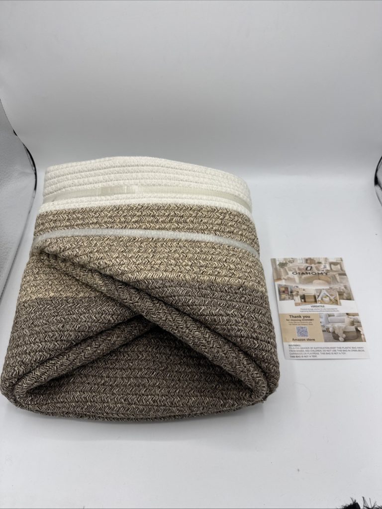 OIAHOMY Large Blanket Basket Rectangle Woven Baskets for Storage Nursery Blanket