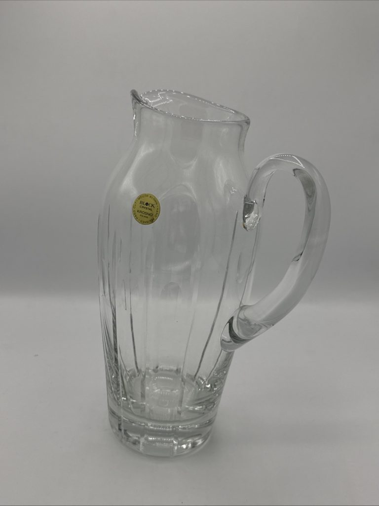 Block Crystal Krosno Poland Hand Polished Hand Cut Pitcher