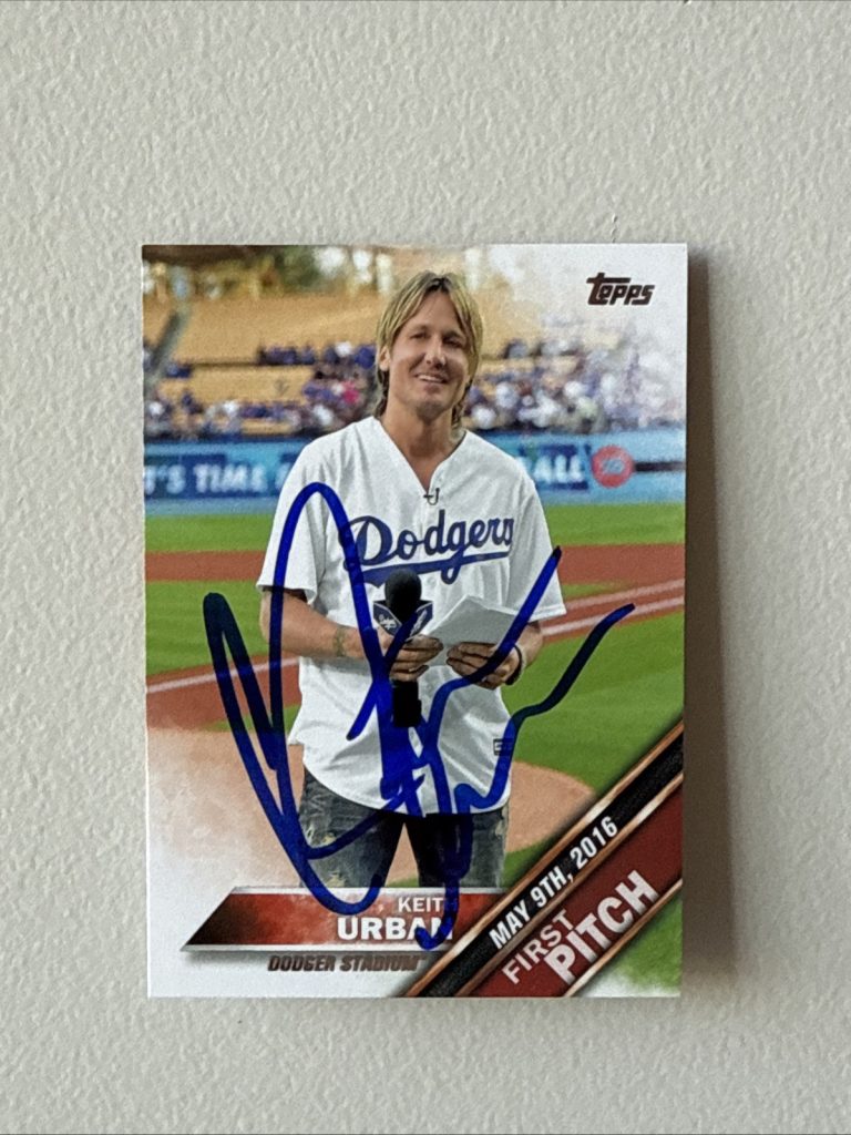 2016 Topps Update Keith Urban Signed First Pitch FP-5 Auto Card Beckett COA