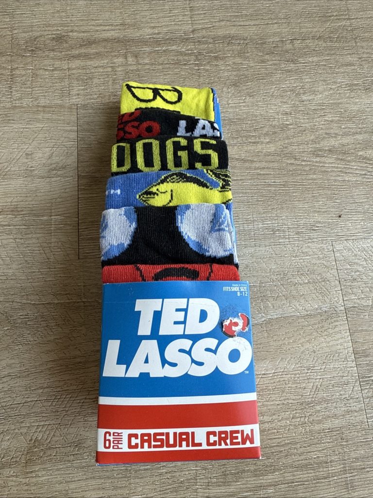 NEW Ted Lasso Men’s Socks 6-Pack Funny Gift Size 8-12 NIB TV Show Birthday