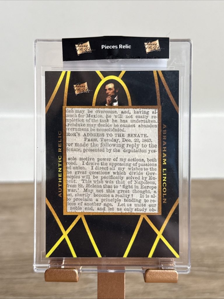 Lincoln / Martin Luther King Jr. 2022 Pieces of the Past Authentic Patch Card