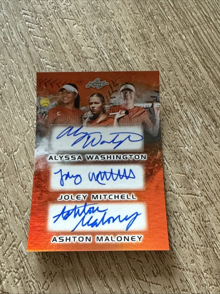 2024 Leaf Texas Softball Triple Auto /10 Washington/Mitchell/Maloney
