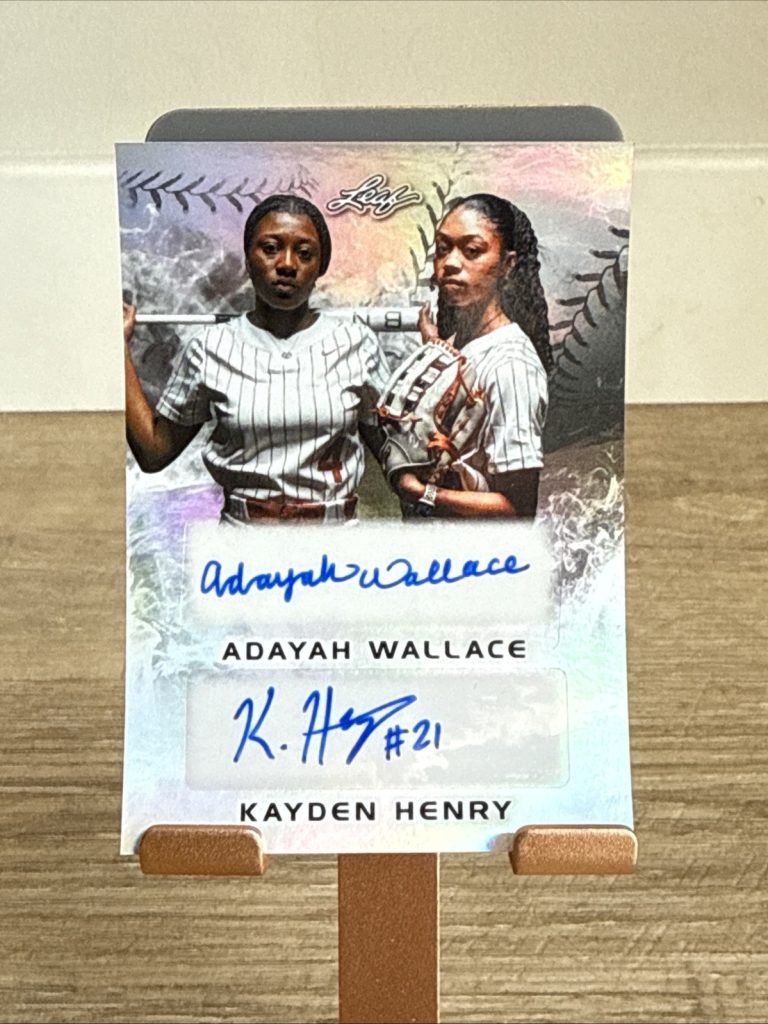 2024 Leaf Lone Star Softball ADAYAH WALLACE/KAYDEN HENRY DUAL AUTO SILVER #/44