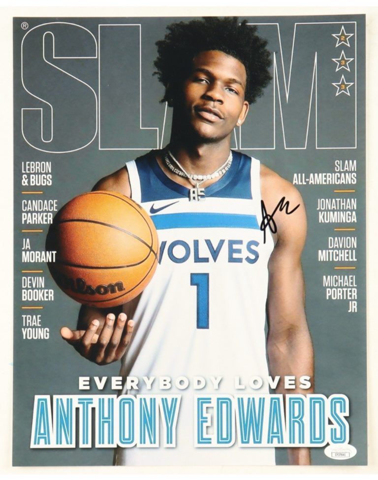 Anthony Edwards Signed 11x14 Photo Minnesota Timberwolves Slam Autograph JSA COA
