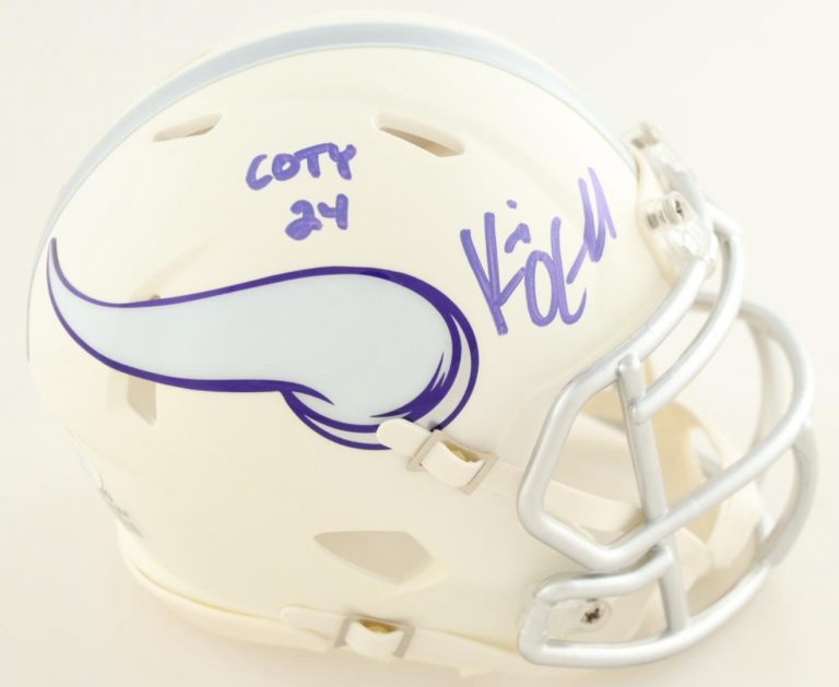 Kevin O'Connell Autographed Minnesota Vikings Mini Helmet w/ COTY 24 Inscription