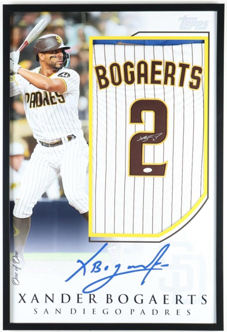 Xander Bogaerts Signed Custom Framed Jersey Display 25”x38” JSA COA San Diego