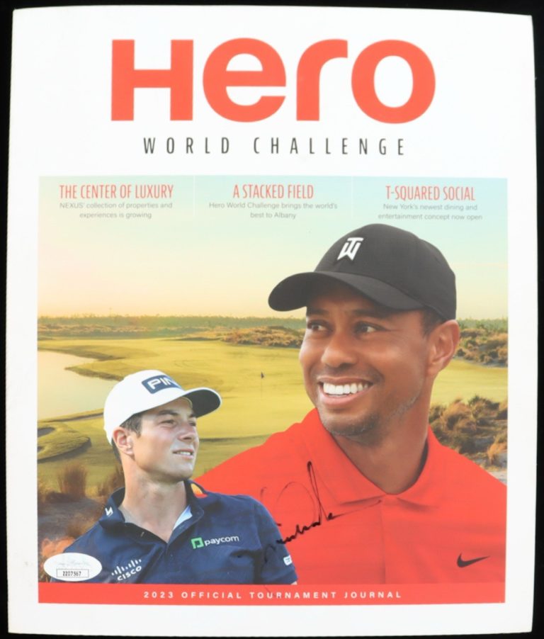 Tiger Woods Signed Hero World Challenge Program Magazine JSA Autograph Golf