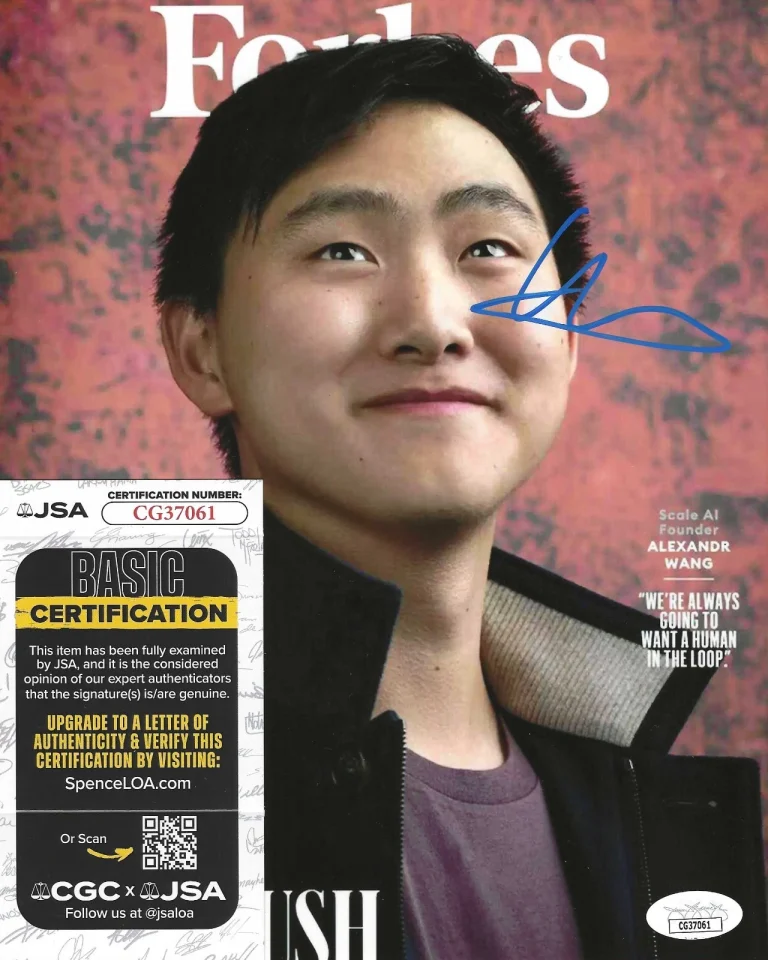 Alexandr Alex Wang Signed 8x10 Photo w/ JSA COA #CG37061 Scale AI Founder Meta