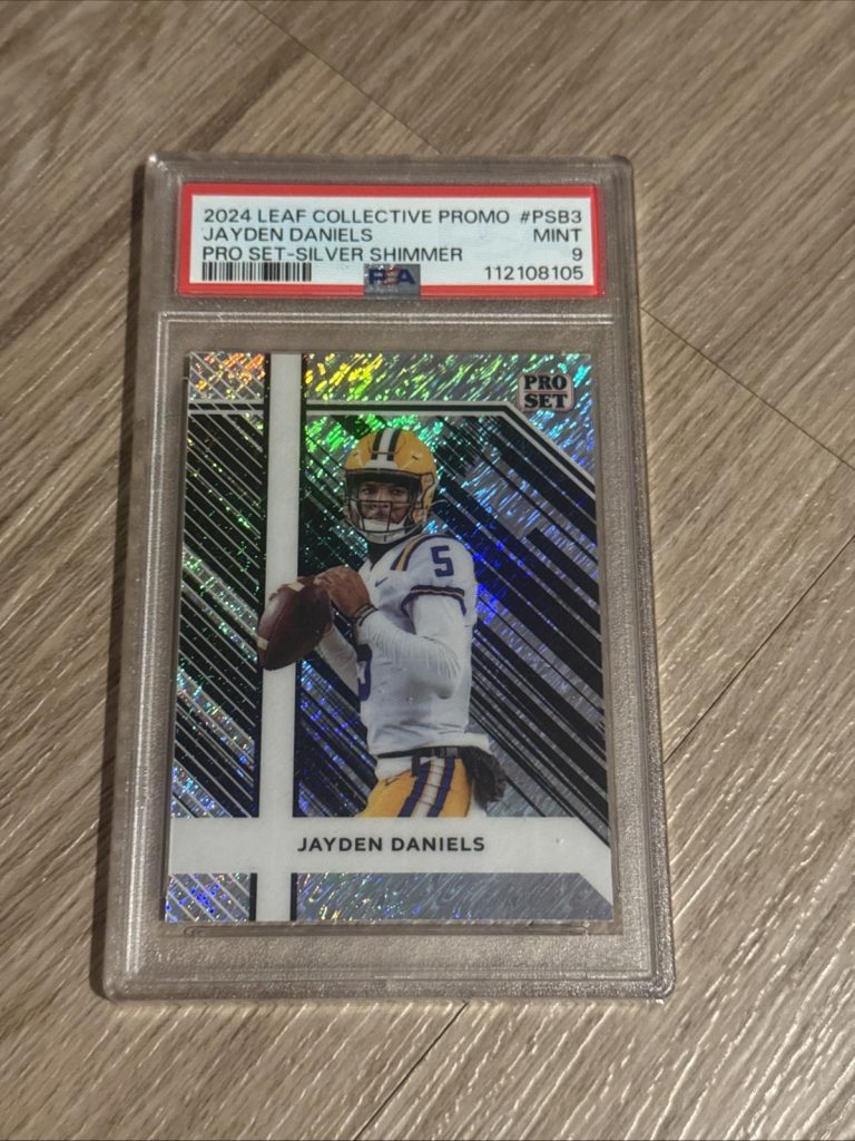 2024 Leaf Collective Promo Jayden Daniels Silver Shimmer /7 PSA 9 Rare Rookie