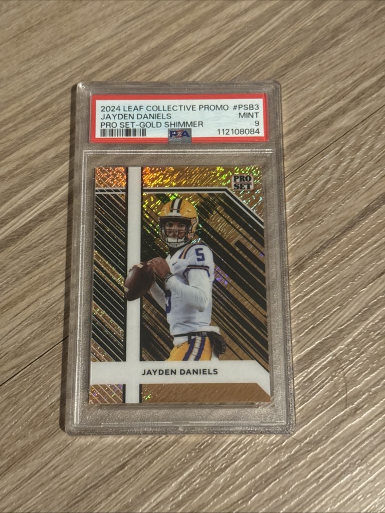 2024 Leaf Collective Promo Jayden Daniels Gold Shimmer /3 PSA 9 Rare Rookie