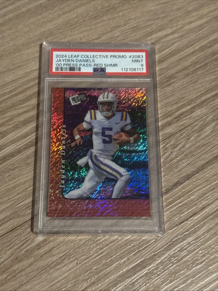 2024 Leaf Collective Promo Jayden Daniels Red Shimmer /10 PSA 9 Rare Rookie Card