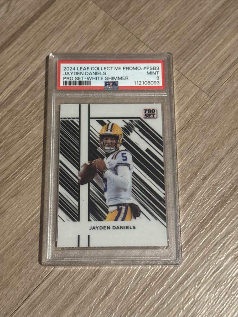 2024 Leaf Collective Promo Jayden Daniels White Shimmer /5 PSA 9 Rare Rookie