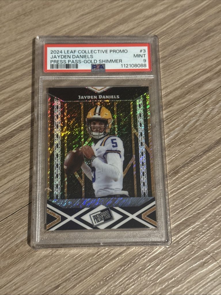 2024 Leaf Collective Promo Jayden Daniels Gold Shimmer /3 PSA 9 Rare Rookie