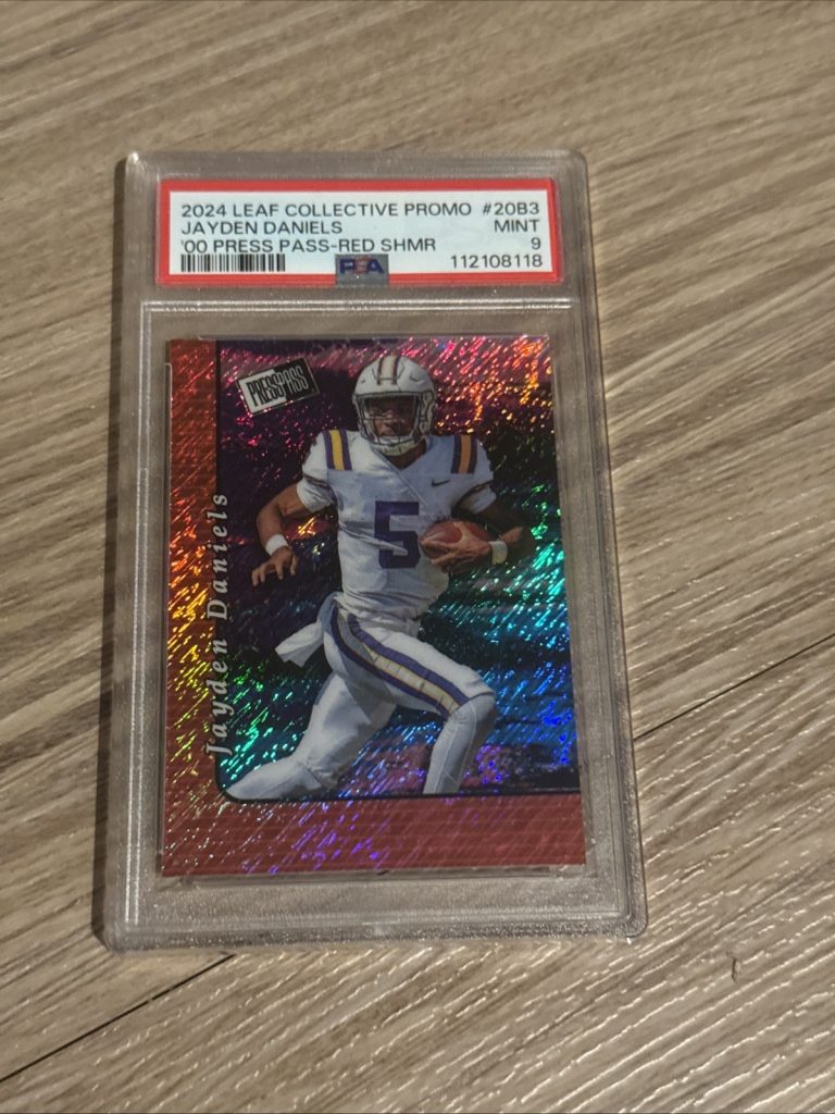2024 Leaf Collective Promo Jayden Daniels Red Shimmer /10 PSA 9 Rare Rookie Card