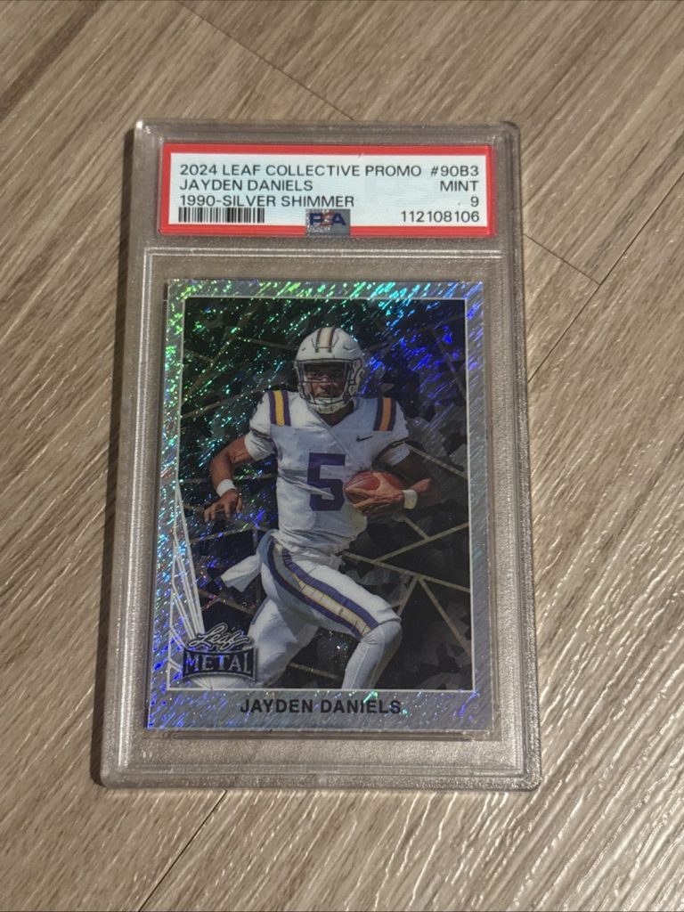 2024 Leaf Collective Promo Jayden Daniels Silver Shimmer /7 PSA 9 Rare Rookie