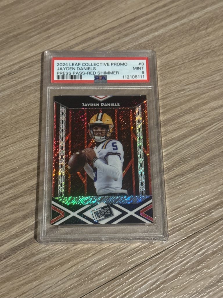 2024 Leaf Collective Promo Jayden Daniels Red Shimmer /10 PSA 9 Rare Rookie Card