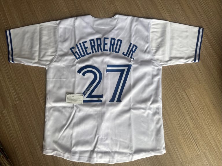Vladimir Guerrero Jr Auto Autograph Signed Jersey Blue Jays Custom LEAF COA