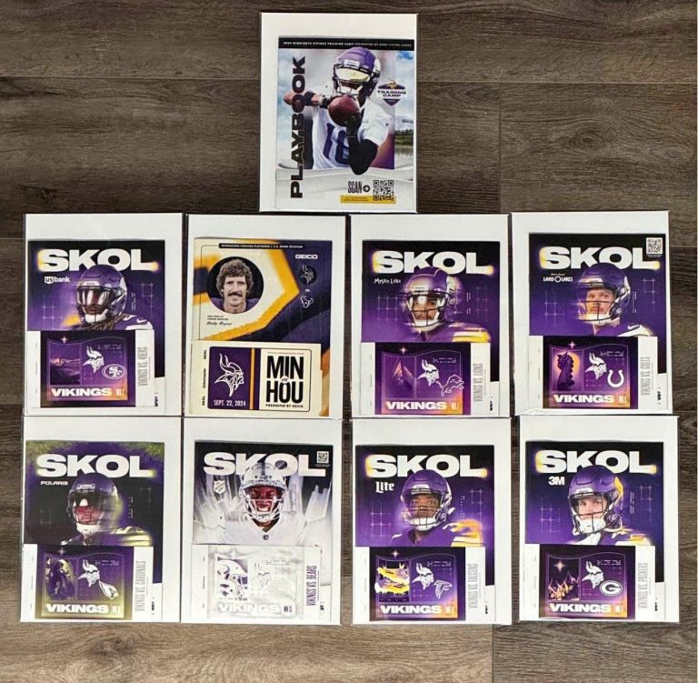 Minnesota Vikings 2024 Game Day Programs & Pins Complete Set NFL Collectible