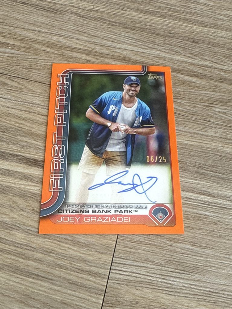 2025 Topps First Pitch Orange Joey Graziadei 6/25 Auto Autograph