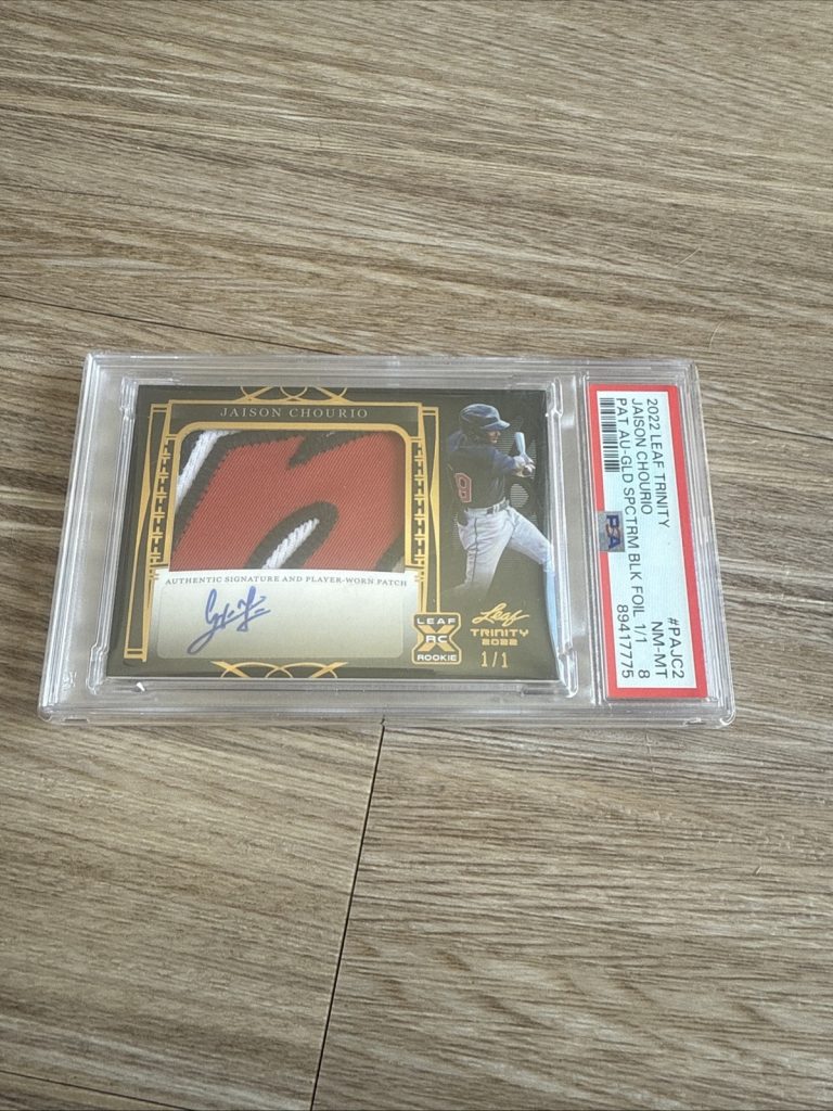 2022 Trinity Gold Spectrum Black Foil XRC Jaison Chourio 1/1 RC Auto Patch PSA 8