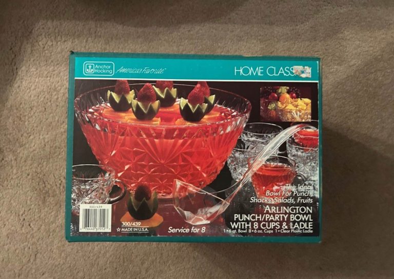 Anchor Hocking Arlington Punch/Party Bowl Set with 8 Cups & Ladle
