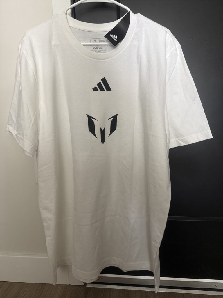 Adidas Lionel Messi Miami T-Shirt White Men’s Size XL Soccer Futbol Tee NWT