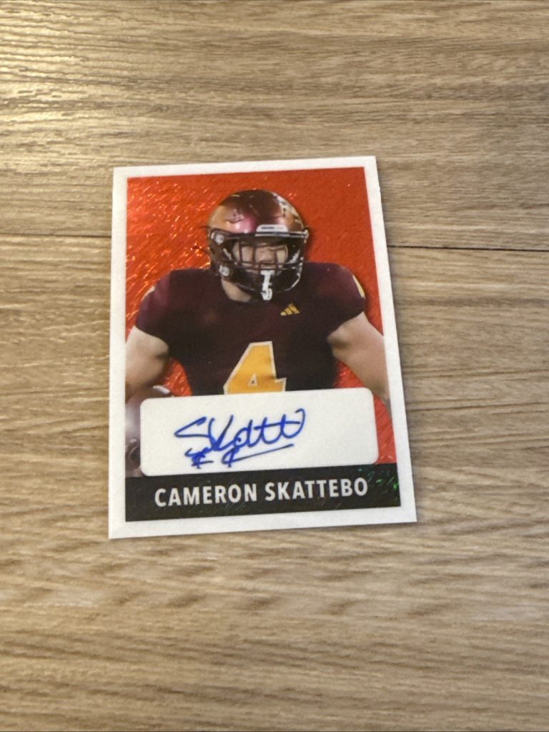 2025 Leaf Metal Football Cameron Skattebo Auto Autograph Red #d 2/5