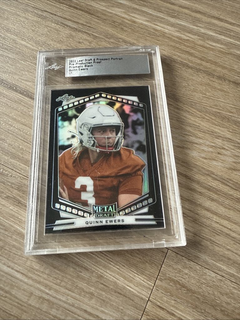2022 Pro Set Draft and Prospect Proof Prismatic Black Quinn Ewers 1/1 RC Rookie