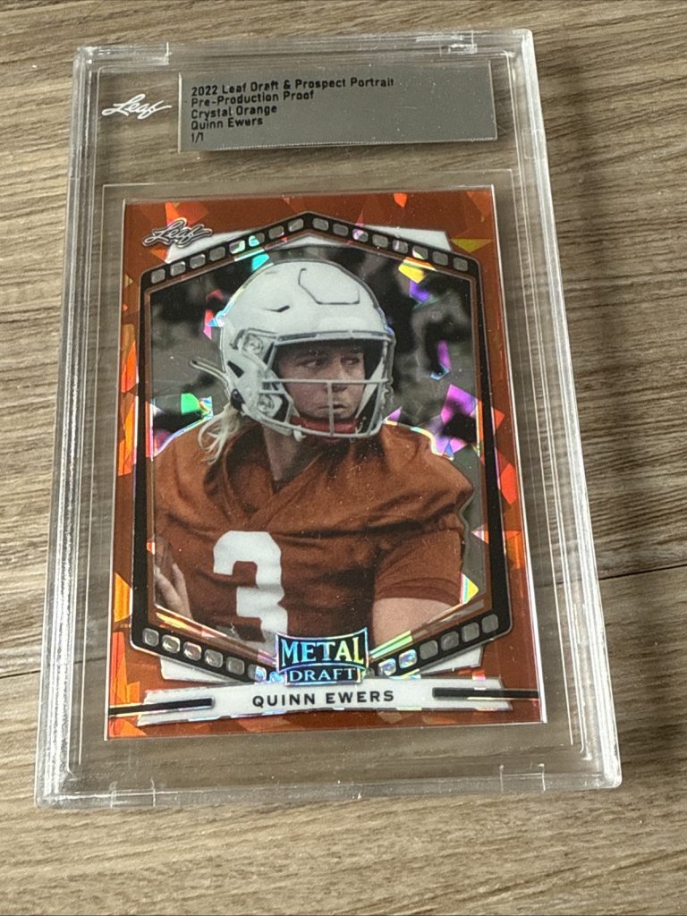2022 Leaf Metal Draft Quinn Ewers 1/1 Crystal Orange Pre-Production Proof RC