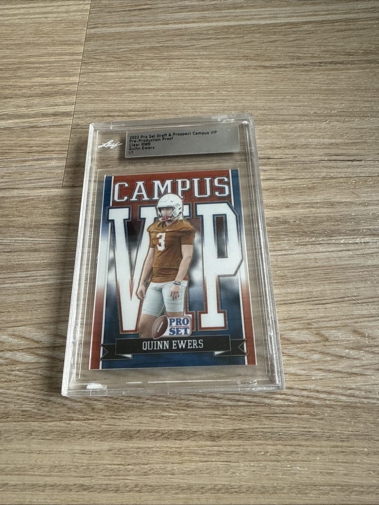 2022 Leaf Pro Set Campus VIP Quinn Ewers Clear RWB 1/1 Pre-Production Proof