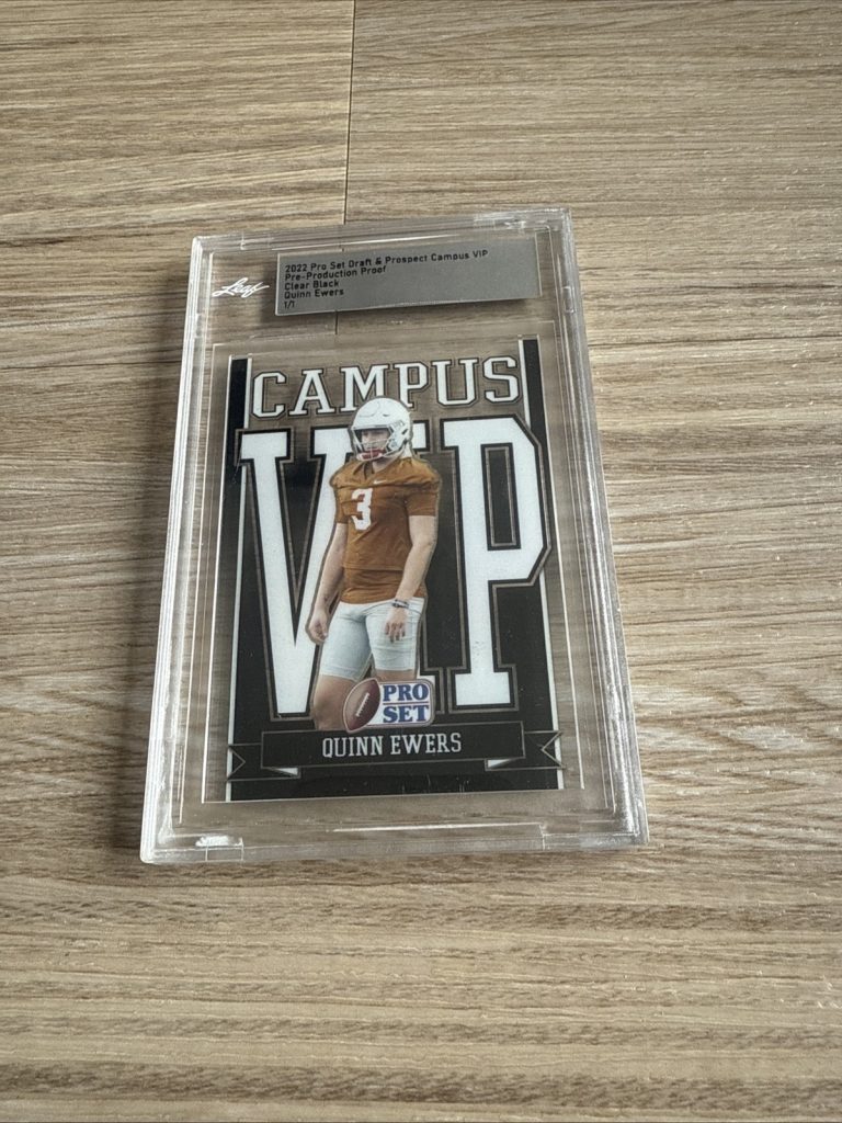 2022 Leaf Pro Set Campus VIP Quinn Ewers Clear Black 1/1 Pre-Production Proof